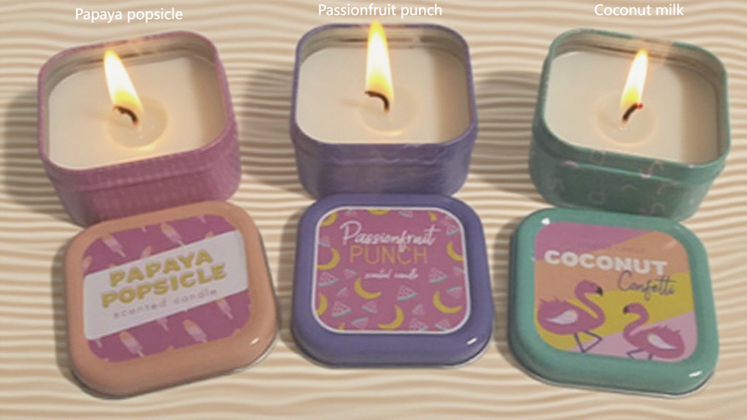 Printed Square Tin Candles
